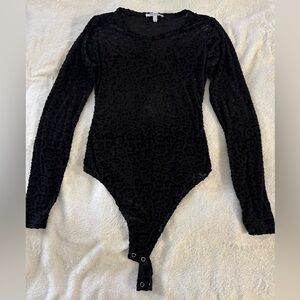 Good American Black Leopard Bodysuit